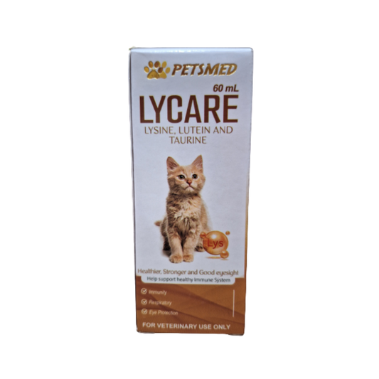 60mL Petsmed Lycare Lysine, Lutein and Taurine Immunity, Respiratory, Eye Protection For Cats