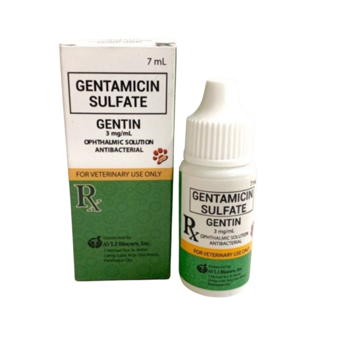 GENTIN EYE DROPS OPHTHALMIC SOLUTION ANTIBACTERIAL GENTAMICIN SULFATE FOR DOGS AND CATS 7mL