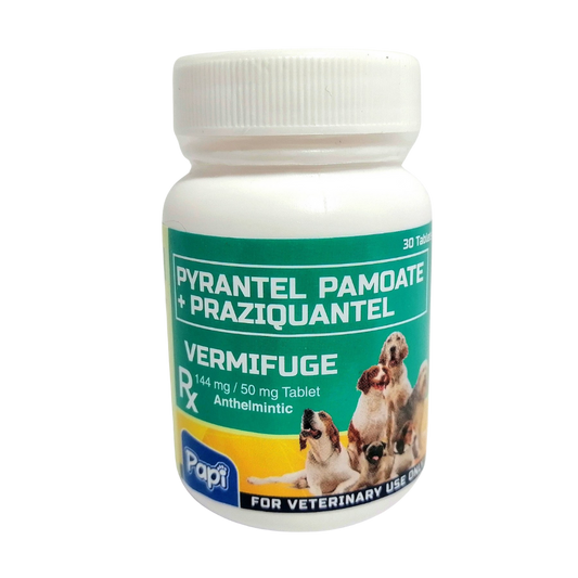 Vermifuge Anthelmintic Dewormer Pyrantel Pamoate + Praziquantel (30 Tablets) For Dogs