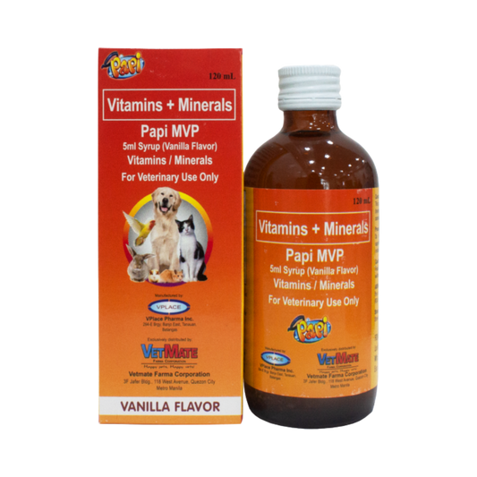 Papi Mvp Syrup Vitamins and Minerals Vanilla Flavor For Dogs, Cats 120mL