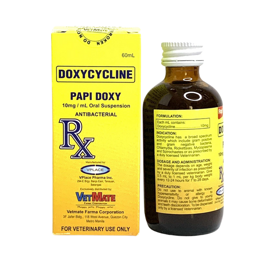 Papi Doxy Oral Suspension Antibacterial For Pets 60mL
