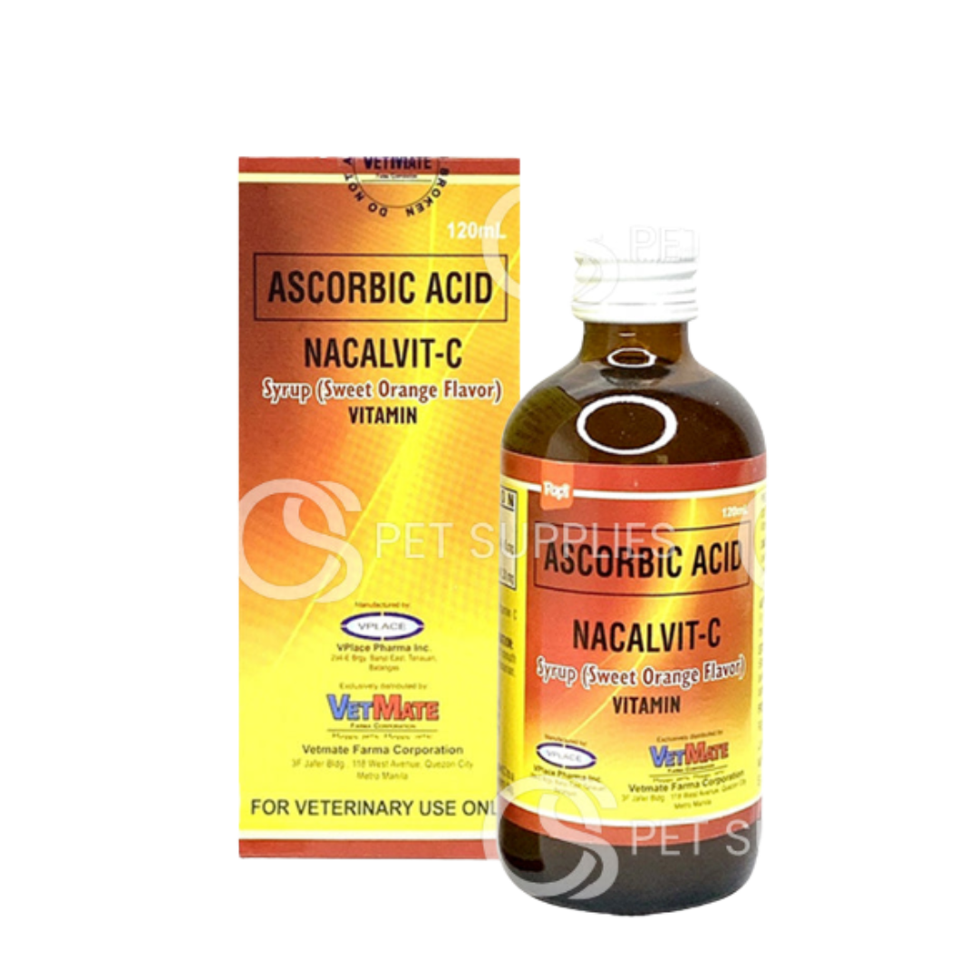 Nacalvit – C Vitamin Ascorbic Acid Syrup Sweet Orange Flavor 120mL For Pets