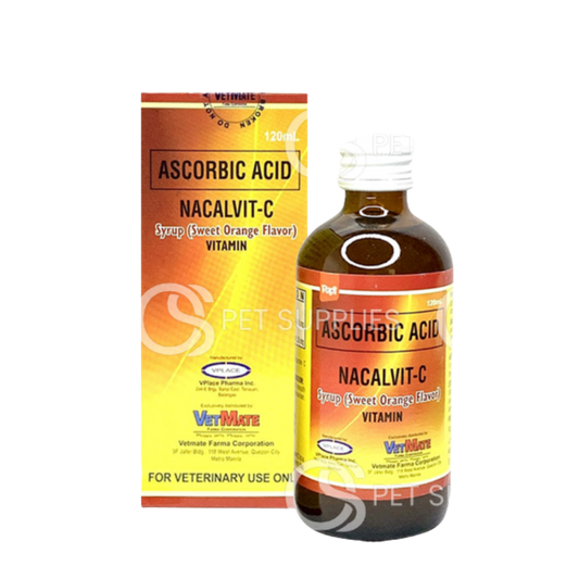 Nacalvit – C Vitamin Ascorbic Acid Syrup Sweet Orange Flavor 120mL For Pets