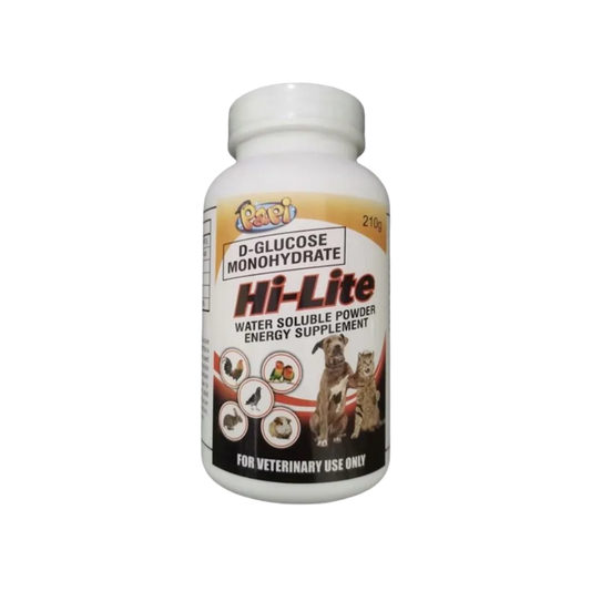 Papi Hi-Lite D-Glucose Monohydrate Water Soluble Powder Energy Supplement For Pets 210g