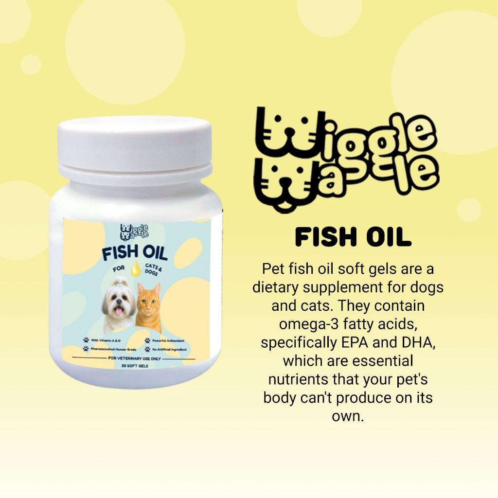 Wiggle Waggle Fish oil Softgels for Cats & Dogs – 30pcs | Omega-3 Skin, Coat & Joint Support