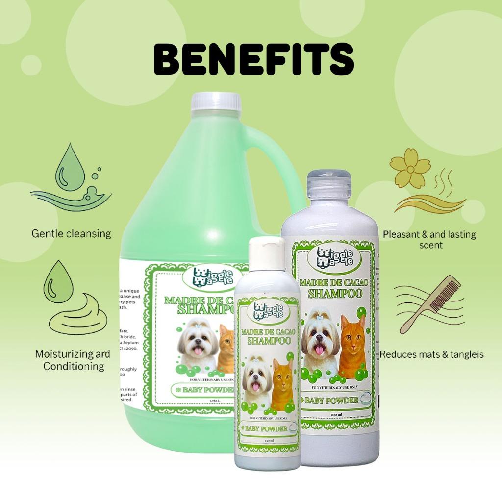 Wiggle Waggle Madre de Cacao Pet Shampoo Pomegranate, Cherry Blossom, Snuggle Fresh,