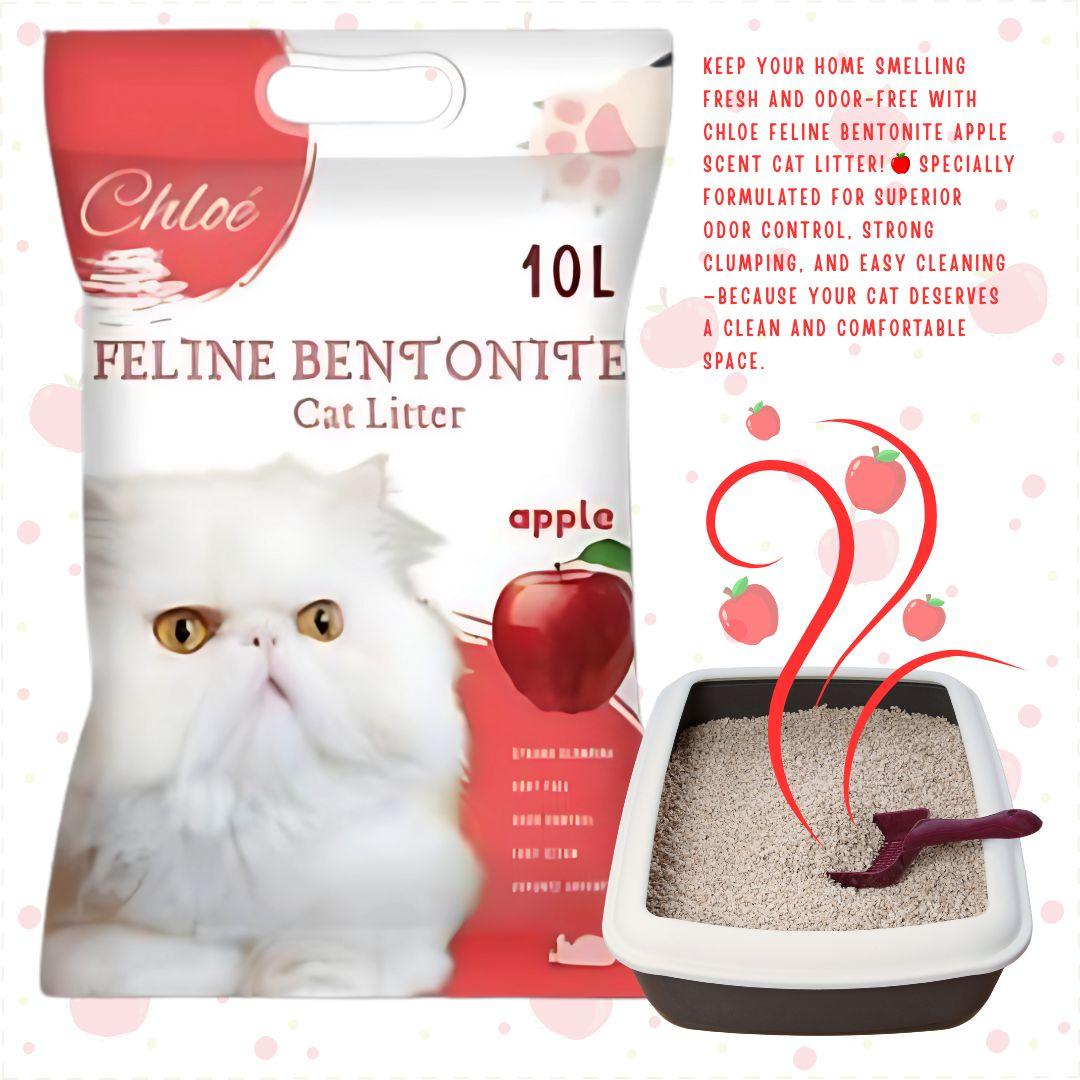 Chloe Feline Bentonite Cat Litter 10L/8kg Ultra Clumping Odor Control Dust-Free Premium Natural Safe for Cats
