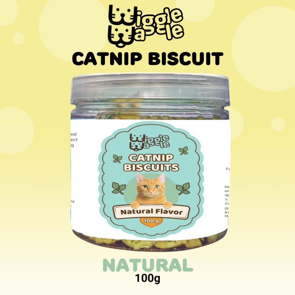 Wiggle Waggle Catnip Biscuits for Cats – 100g | Calming & Nutritious Treats