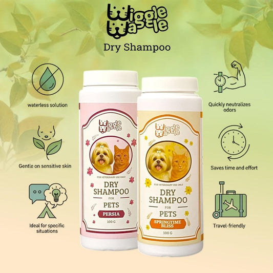 Wiggle Waggle Anti-tick and flea Pet Dry Shampoo 100g